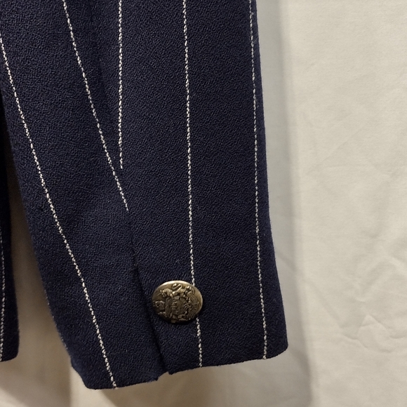 Vintage Jones New York Double Breasted Wool Blazer Women's 8 Blue Strips Preppy - Picture 8 of 11